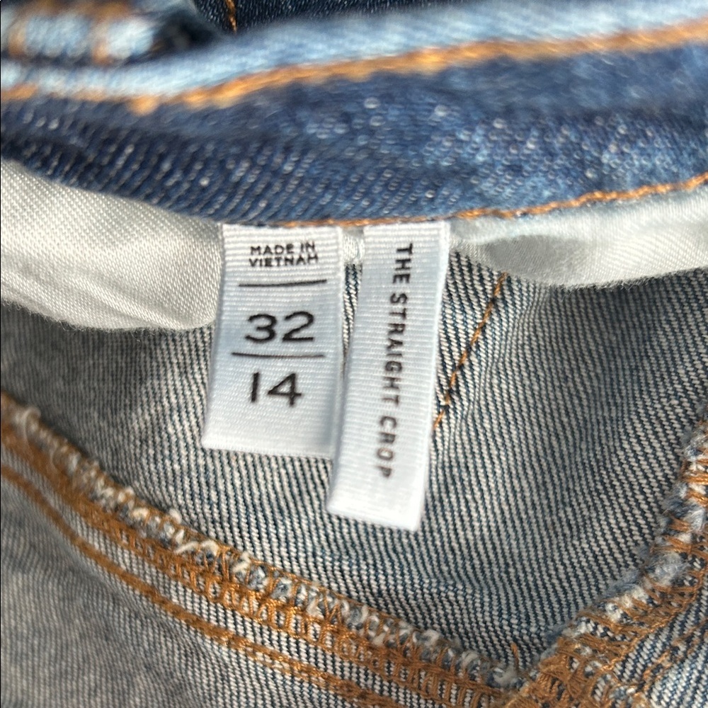 LOFT The Straight Crop High Rise Jeans Size 32 Tall - Picture 6 of 10